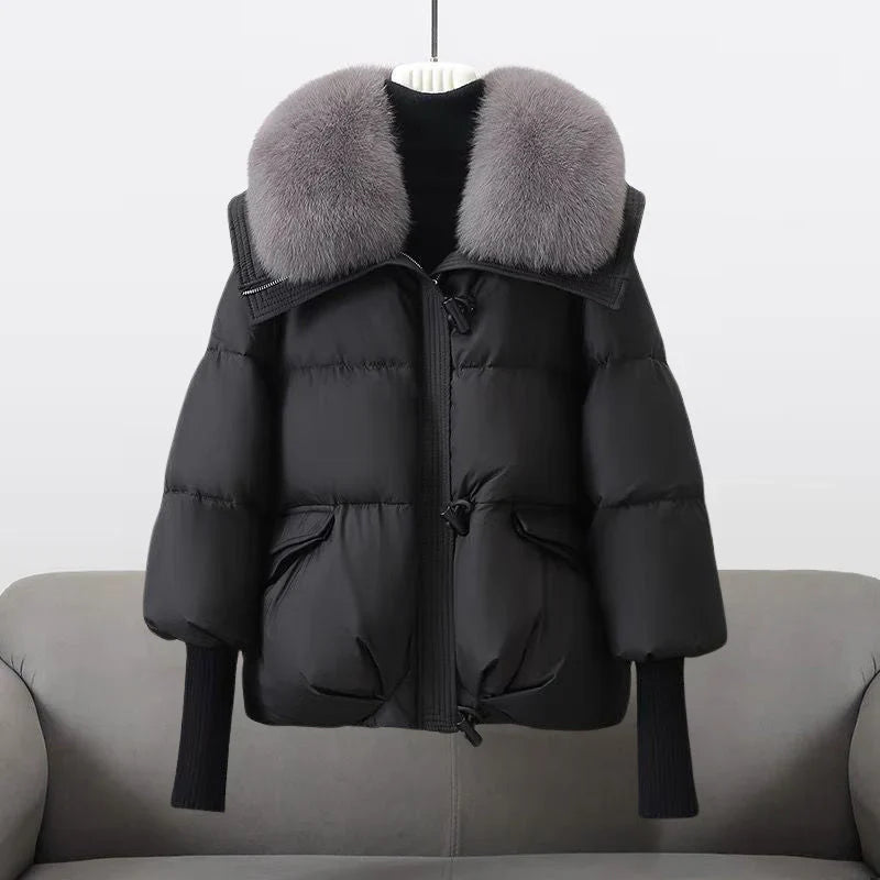 Demano™ Women's Winter Down Jacket with Fur Collar