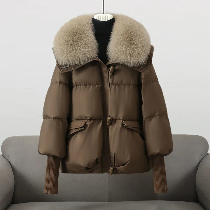 Demano™ Women's Winter Down Jacket with Fur Collar