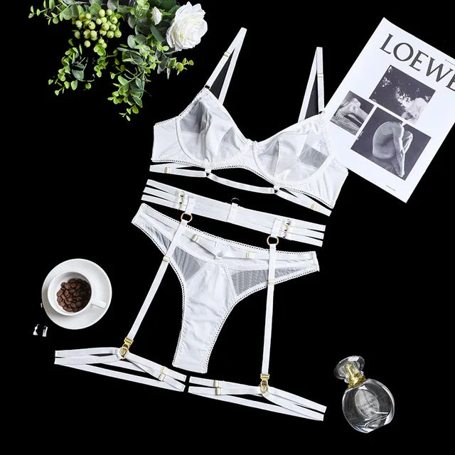 Demano™ | 3 piece French lingerie set 