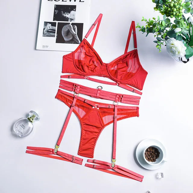 Demano™ | 3 piece French lingerie set 