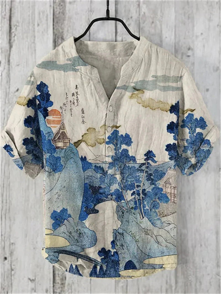 Allen™ | Camicia Artistica in Lino e Seta