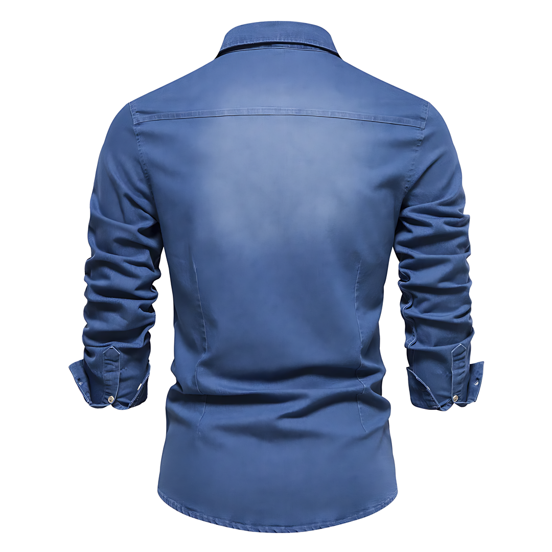 Demano™ | Camicia da Uomo a Maniche Lunghe in Cotone Denim Slim Fit Casual