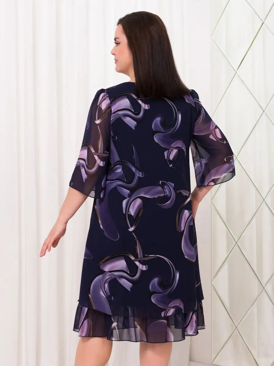 Evelyn™ | Vestito Chiffon Midnight Swirl