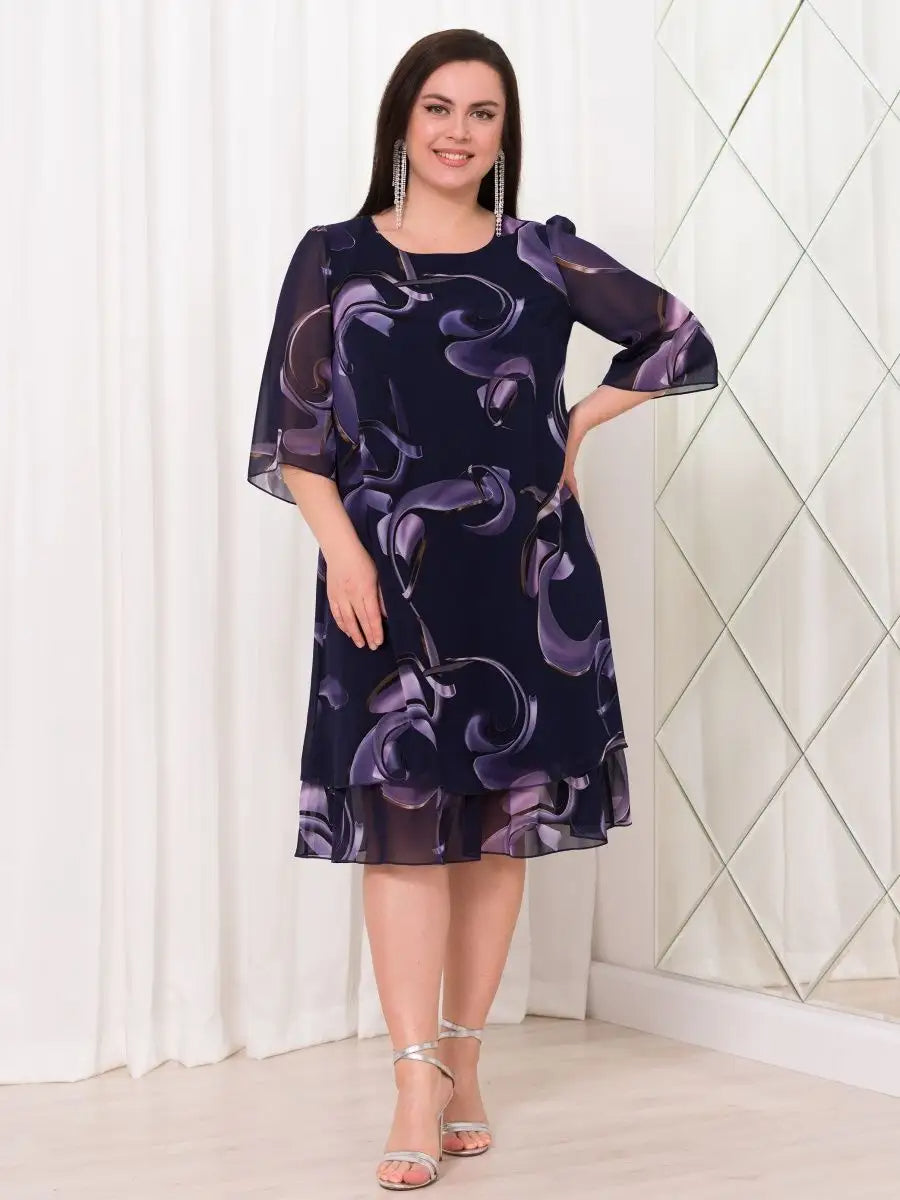 Evelyn™ | Vestito Chiffon Midnight Swirl