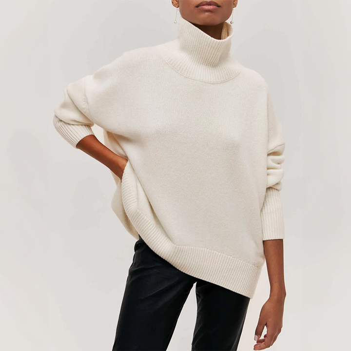 Amelia | Elegante Pullover a Collo Alto in Maglia