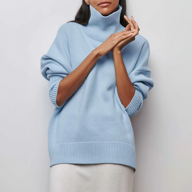 Amelia | Elegante Pullover a Collo Alto in Maglia