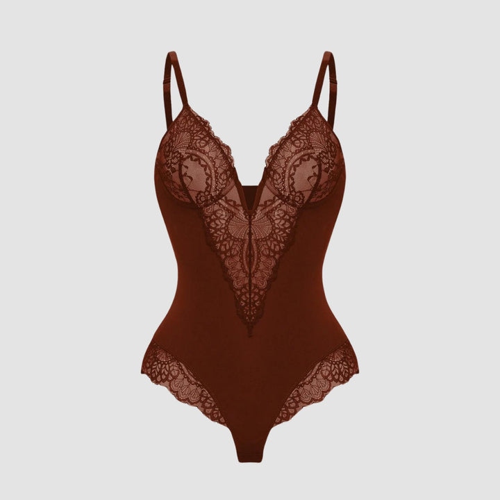 Demano™ | Deep V-Neck Lace Shapewear Bodysuit