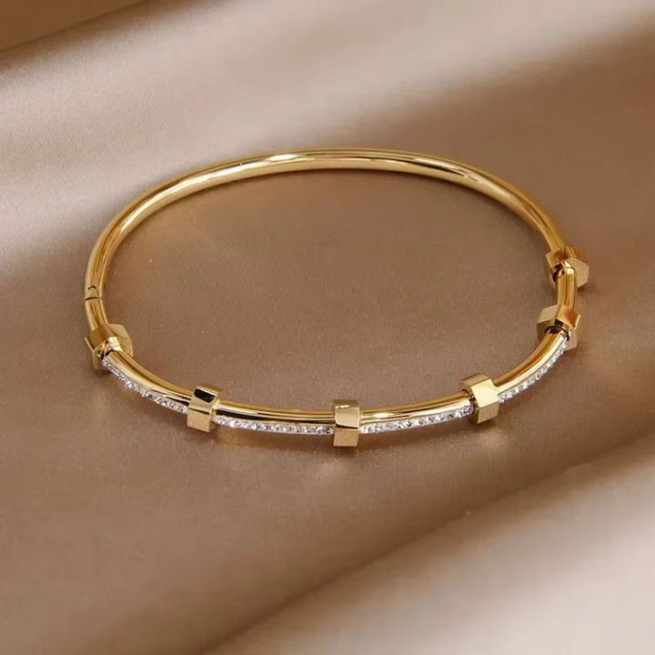 Madison - Bracciale Dorato Chiaro con Rivestimento in Moissanite