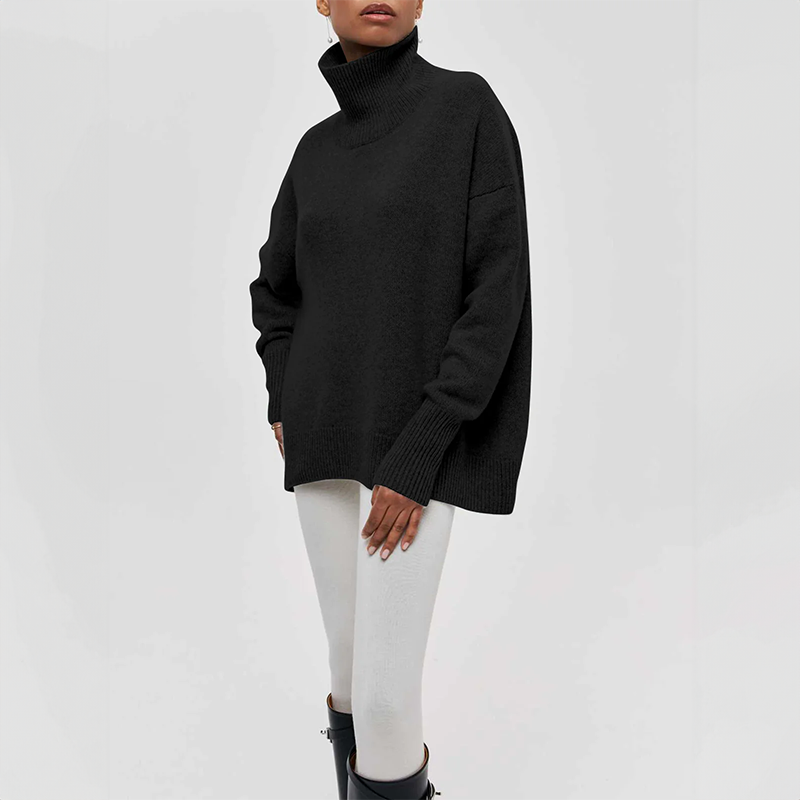 Amelia | Elegante Pullover a Collo Alto in Maglia