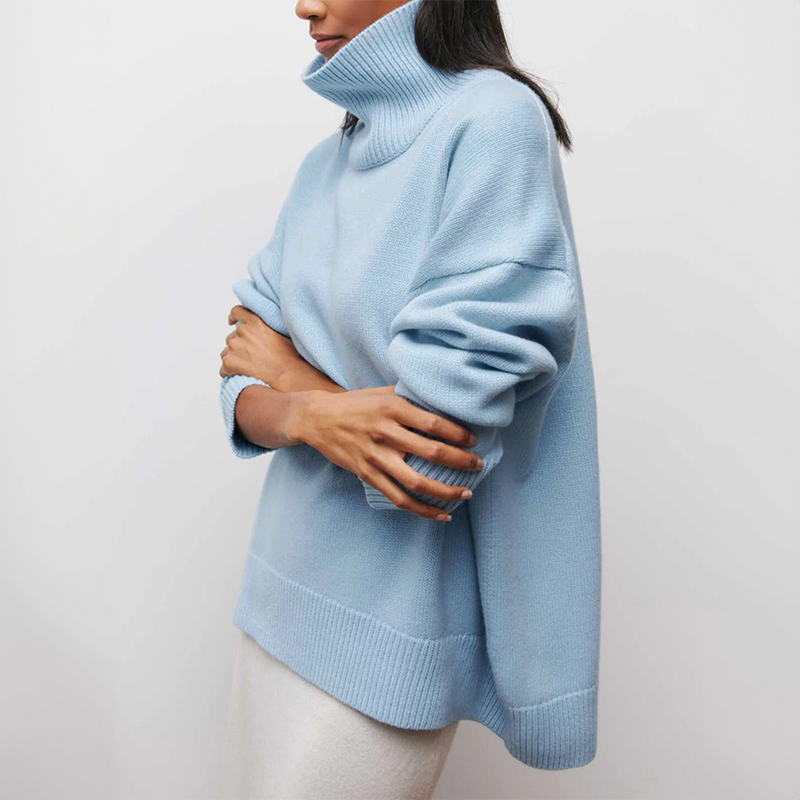 Amelia | Elegante Pullover a Collo Alto in Maglia