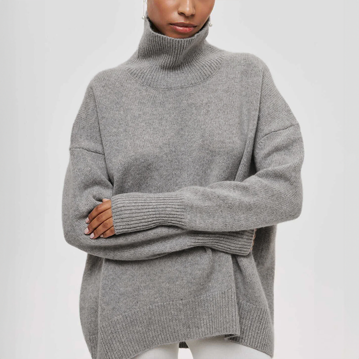 Amelia | Elegante Pullover a Collo Alto in Maglia