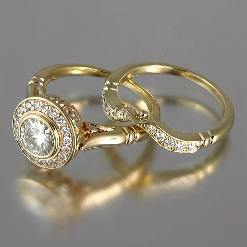 Anello vintage in oro con zirconia