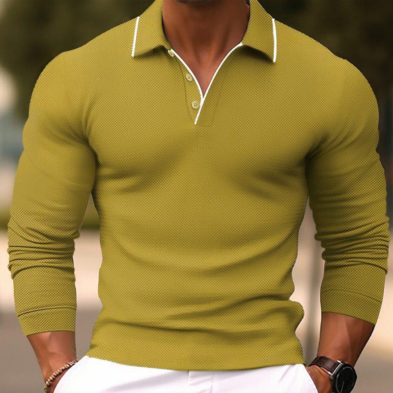 Polo Shirt da Uomo a Maniche Lunghe Slim Fit in Colore Unito 54171993Y