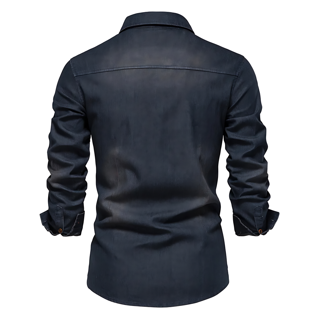 Demano™ | Camicia da Uomo a Maniche Lunghe in Cotone Denim Slim Fit Casual