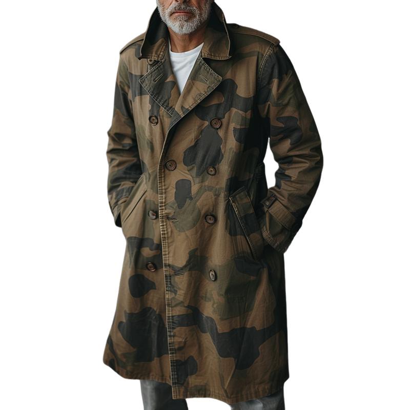 Cappotto Trench Cargo Doppiopetto Camouflage da Uomo 89189358Z