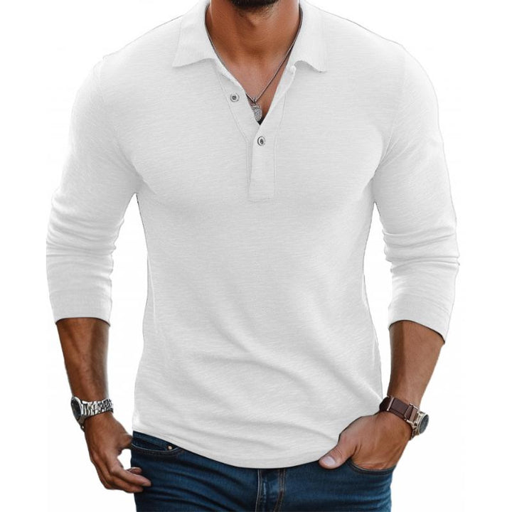 Polo Shirt Slim Fit a Maniche Lunghe in Cotone Mistoe Casual da Uomo 88616993M