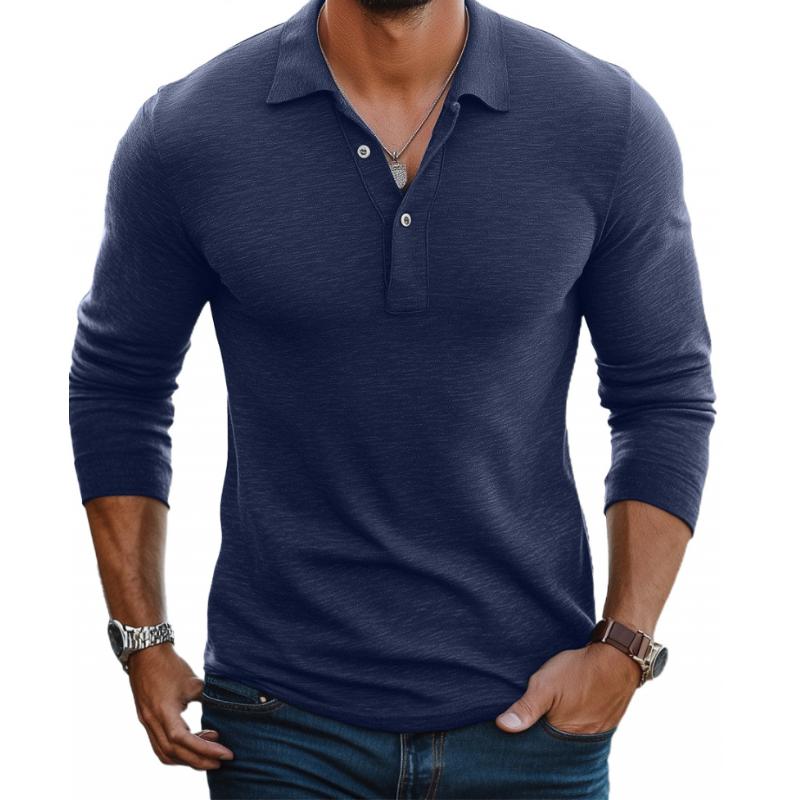 Polo Shirt Slim Fit a Maniche Lunghe in Cotone Mistoe Casual da Uomo 88616993M