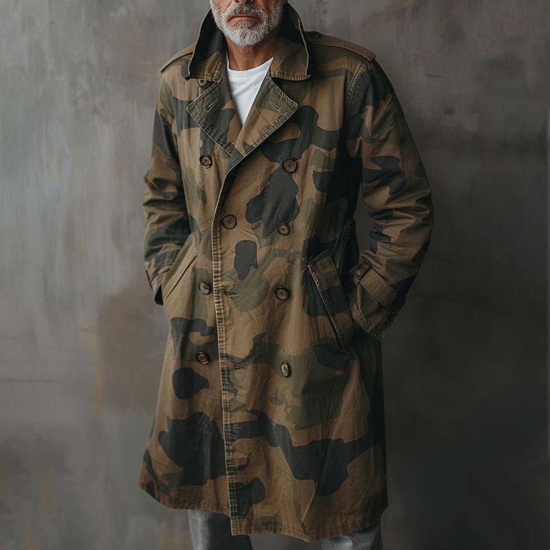 Cappotto Trench Cargo Doppiopetto Camouflage da Uomo 89189358Z