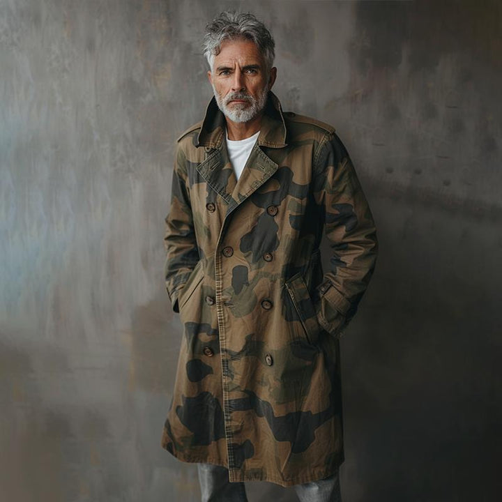 Cappotto Trench Cargo Doppiopetto Camouflage da Uomo 89189358Z