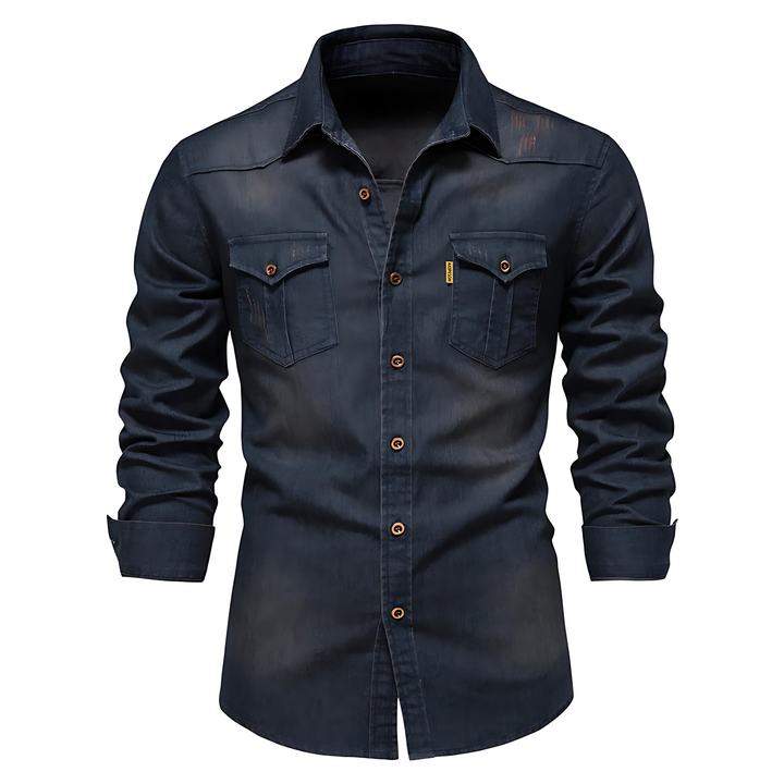 Demano™ | Men's Slim Fit Casual Denim Cotton Long Sleeve Shirt