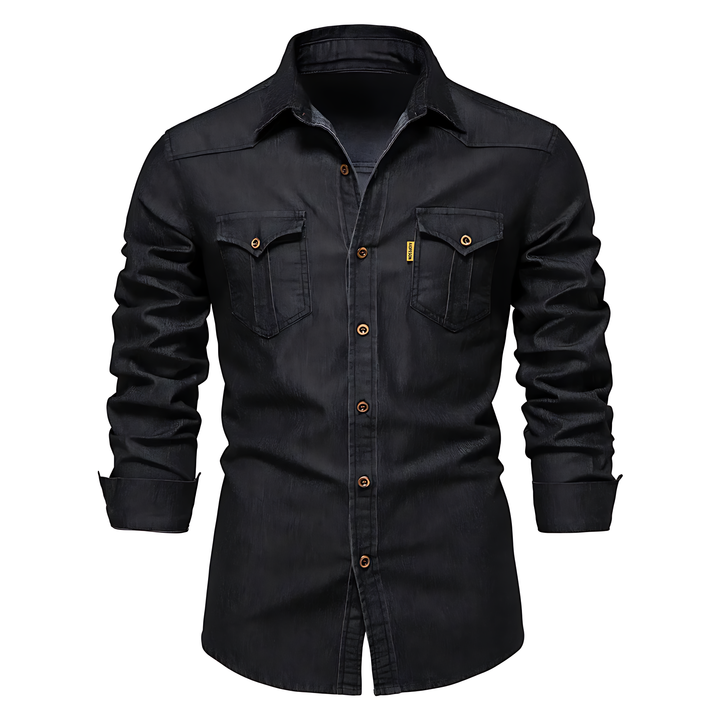 Demano™ | Camicia da Uomo a Maniche Lunghe in Cotone Denim Slim Fit Casual