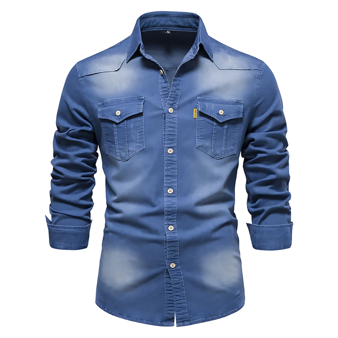 Demano™ | Men's Slim Fit Casual Denim Cotton Long Sleeve Shirt